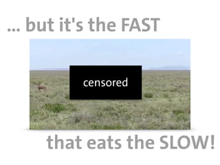 … but it's the FAST
that eats the SLOW!
censored
 