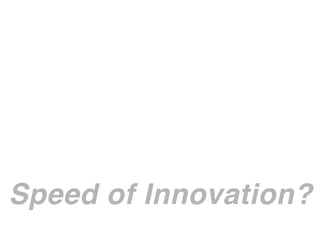 Speed of Innovation?
 