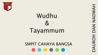 DAUROH
DAN
NADWAH
Wudhu
&
Tayammum
SMPIT CAHAYA BANGSA
 