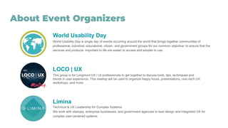 Design for Good or Evil. World Usability Day & Limina