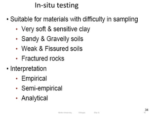 34
In‐situ testing
76
Wollo University, Ethiopia Elias A.
 