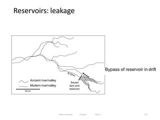 50 km
Ancient river/valley
Modern river/valley
Sautet
dam and
reservoir
Bypass of reservoir in drift
Reservoirs: leakage
217
Wollo University, Ethiopia Elias A.
 