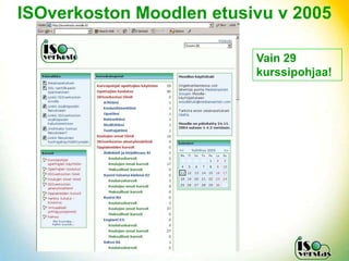 ISOverkoston Moodlen etusivu v 2005

                          Vain 29
                          kurssipohjaa!
 