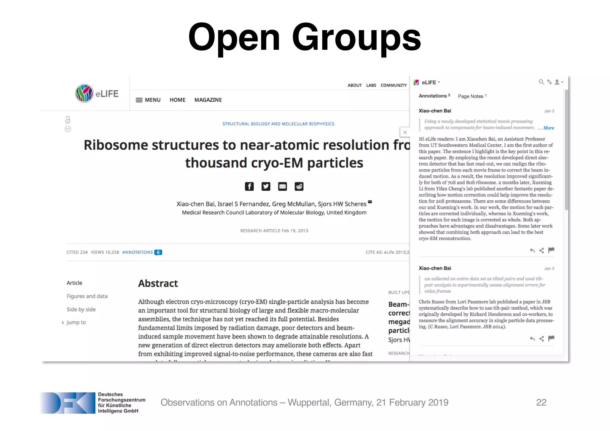 Open Groups
Observations on Annotations – Wuppertal, Germany, 21 February 2019 22
 