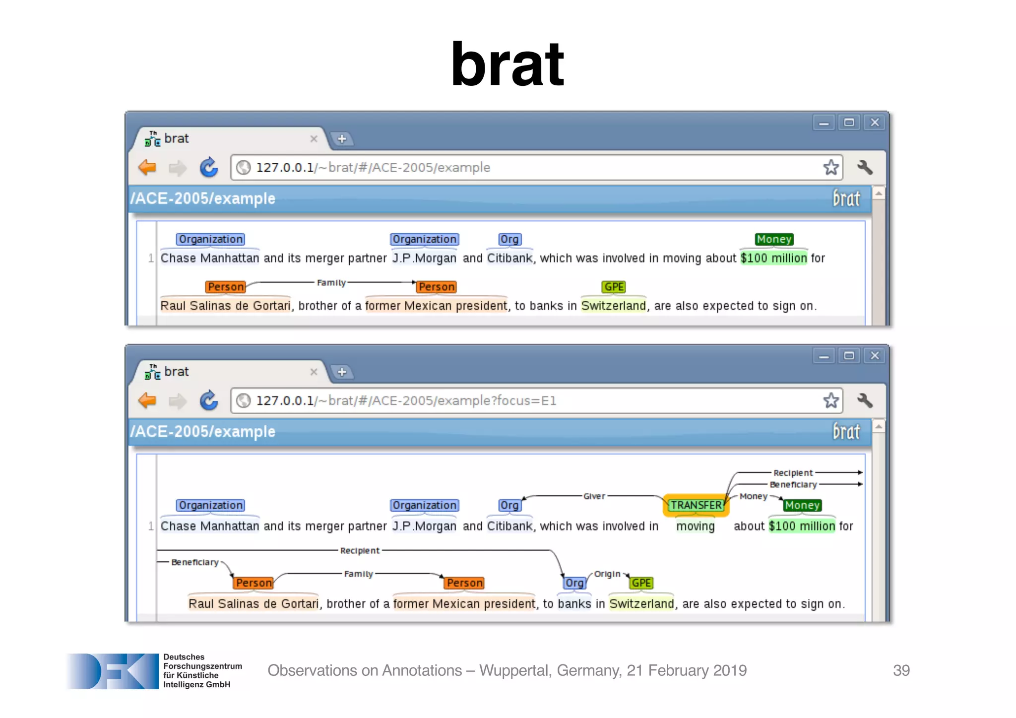 Observations on Annotations – Wuppertal, Germany, 21 February 2019 39
brat
 