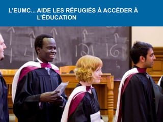 L’EUMC... AIDE LES RÉFUGIÉS À ACCÉDER À
          L’ÉDUCATION
 
