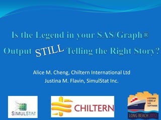 Alice M. Cheng, Chiltern International Ltd
     Justina M. Flavin, SimulStat Inc.
 