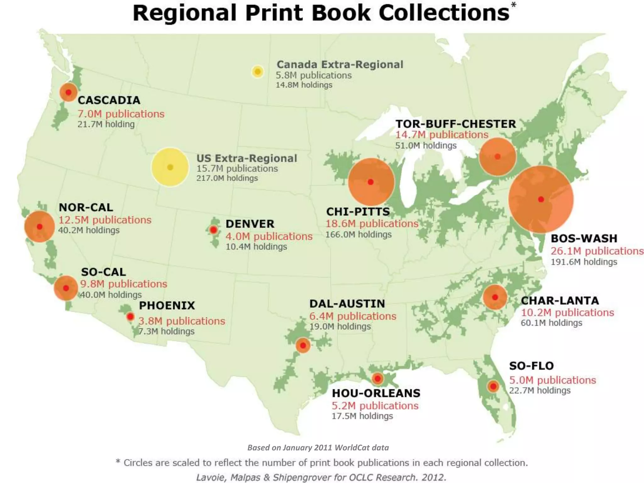 Based on January 2011 WorldCat data
 
