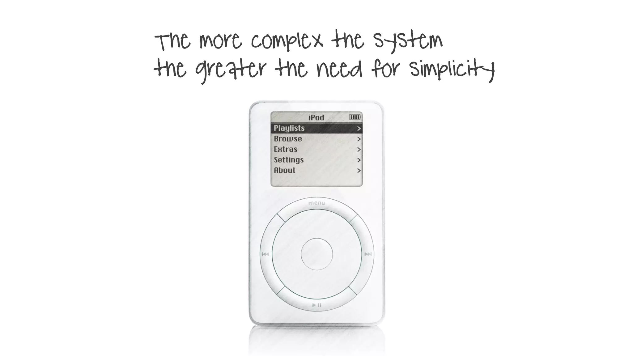 The more complex the system
the greater the need for simplicity
 
