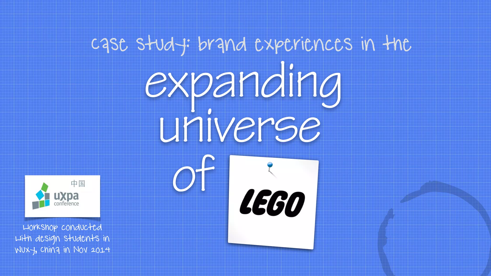 expanding
Case study: brand experiences in the
universe
of中国
workshop conducted
with design students in
Wuxy, China in Nov 2o14
 