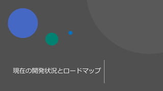 現在の開発状況とロードマップ
 
