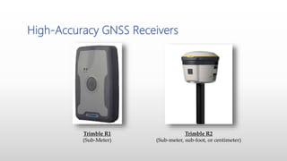 High-Accuracy GNSS Receivers
Trimble R1
(Sub-Meter)
Trimble R2
(Sub-meter, sub-foot, or centimeter)
 