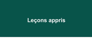 Leçons appris
 