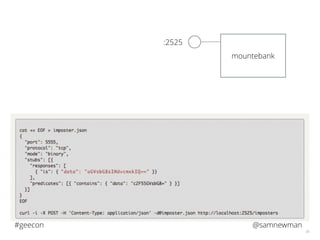@samnewman#geecon
30
mountebank
:2525
 