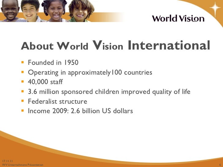 World Vision Organisation Chart