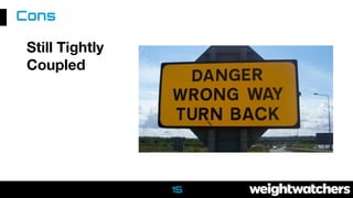 Still Tightly
Coupled
Cons
15
 