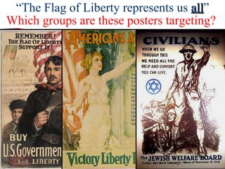 “ The Flag of Liberty represents us  all ” Which groups are these posters targeting?   