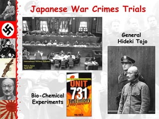 Japanese War Crimes Trials
GeneralGeneral
Hideki TojoHideki Tojo
Bio-ChemicalBio-Chemical
ExperimentsExperiments
 