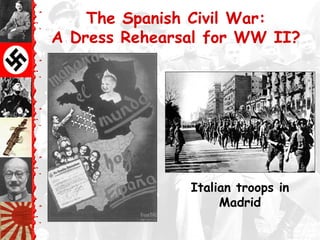 The Spanish Civil War:
A Dress Rehearsal for WW II?
Italian troops in
Madrid
 