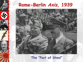 Rome-Berlin Axis, 1939
The “Pact of Steel”
 