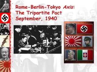 Rome-Berlin-Tokyo Axis:
The Tripartite Pact
September, 1940
 