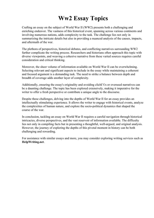 Ww2 Essay Topics. The causes of world war 2 history essay uk essays PDF