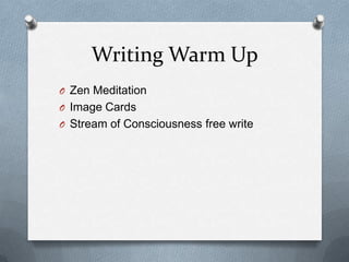 Writing Warm UpZen Meditation Image CardsStream of Consciousness free write