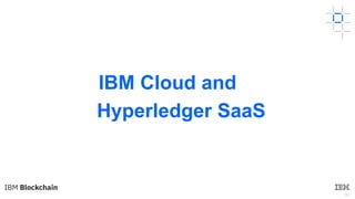 32
IBM Cloud and
Hyperledger SaaS
 
