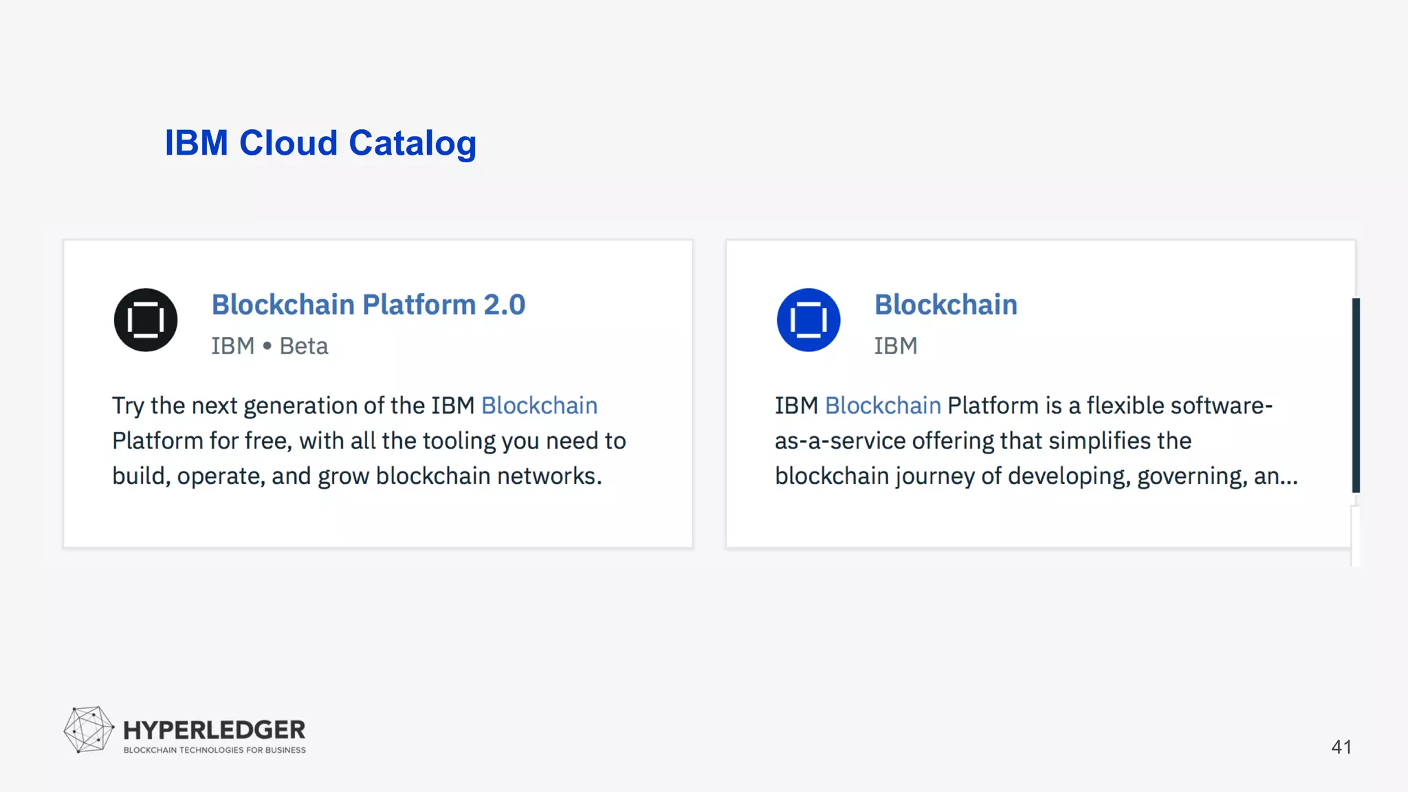 41
IBM Cloud Catalog
 