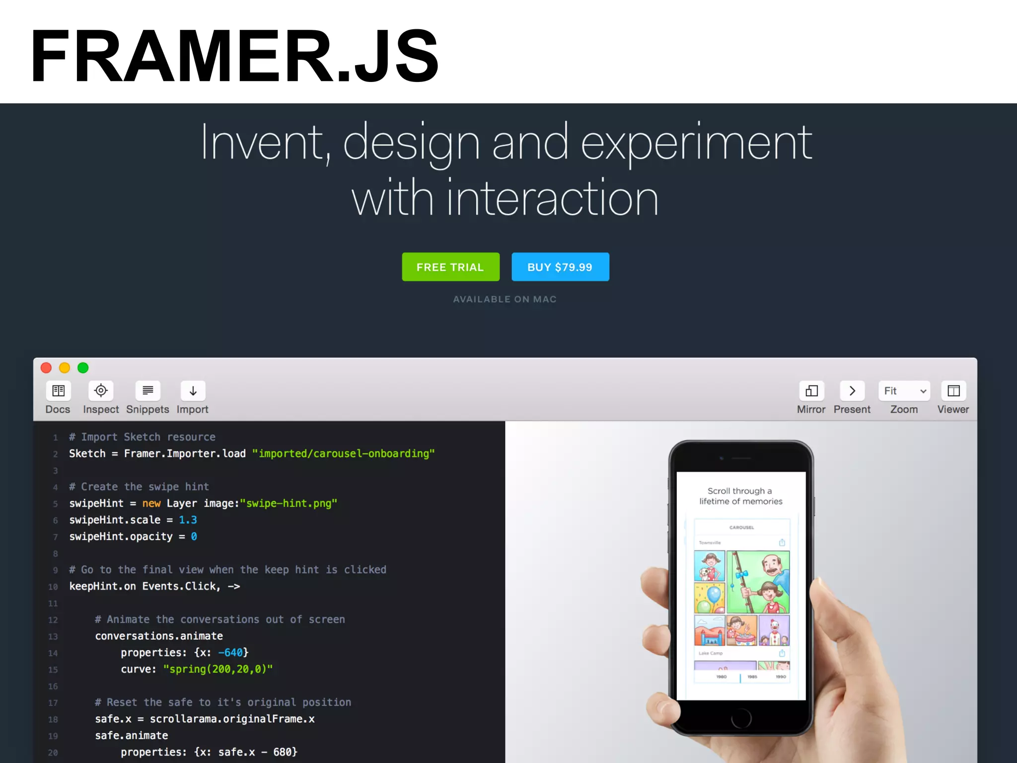 FRAMER.JS 
 