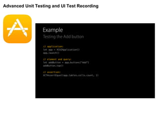 Advanced Unit Testing and UI Test Recording
 