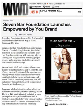 WWD Article on the launch of Empowered by You Brand