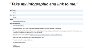 “Take my infographic and link to me.”
 