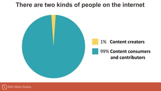 There are two kinds of people on the internet
1% Content creators
99% Content consumers
and contributors
 