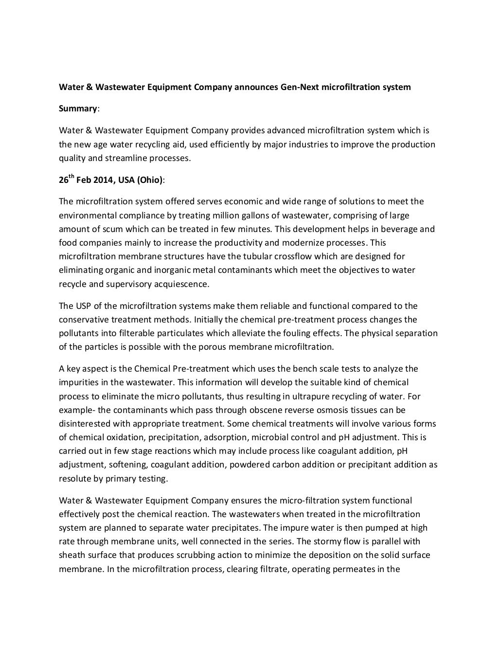 Water & Wastewater Equipment Company