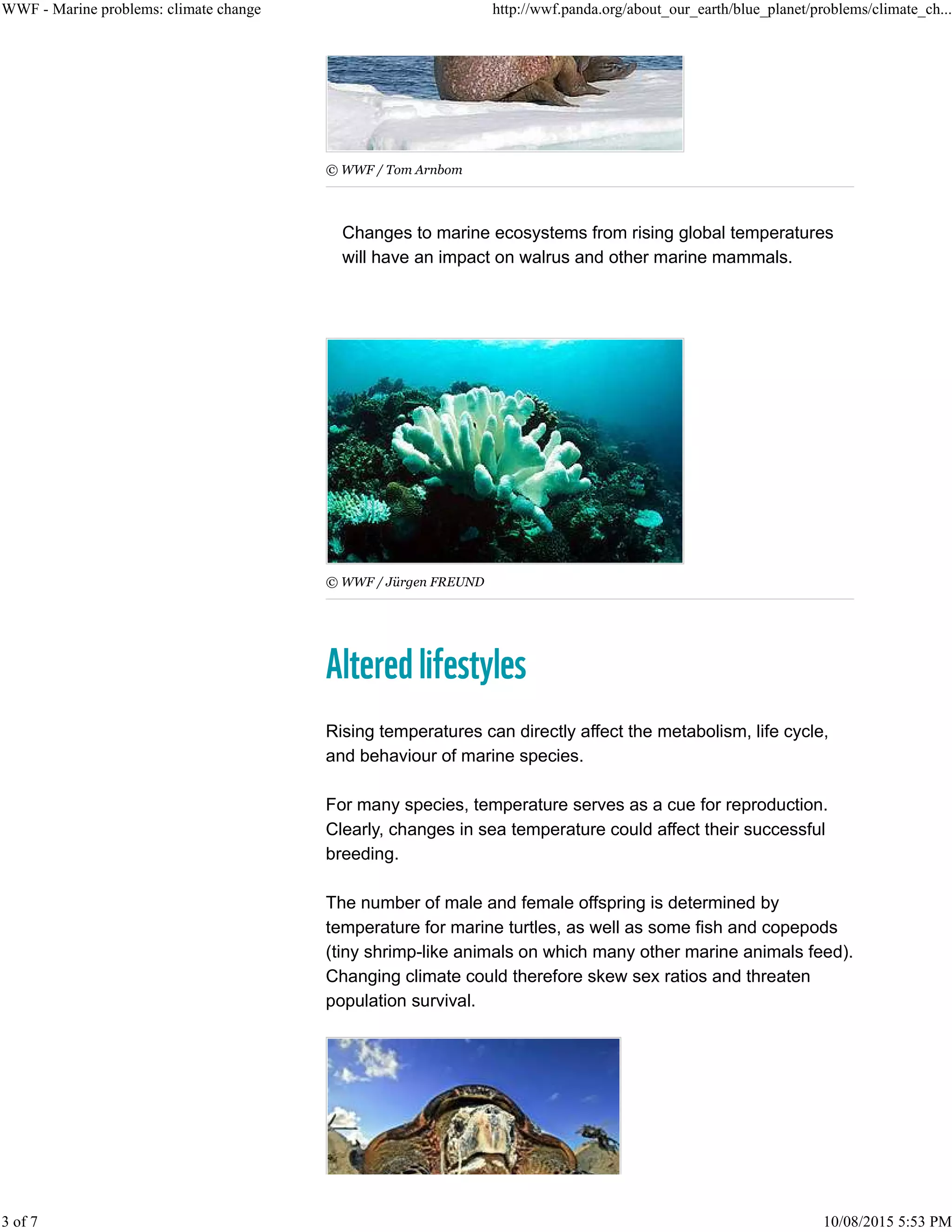 Wwf marine problems climate change | PDF