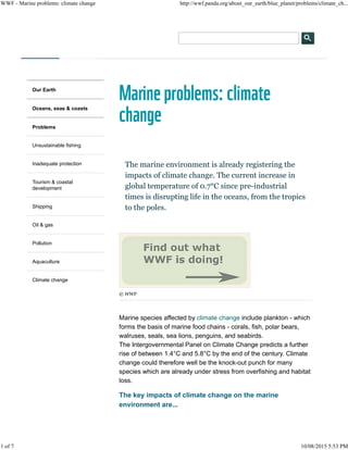 Wwf marine problems climate change | PDF