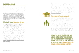 WWF Living Planet Report 2018 page 30 Summary page 31
THEPATHAHEAD
The evidence becomes stronger every day that humanity’s...