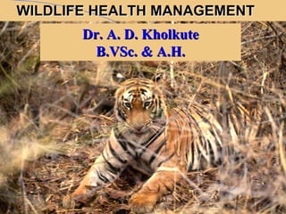 WILDLIFE HEALTH MANAGEMENT
       Dr. A. D. Kholkute
        B.VSc. & A.H.
 