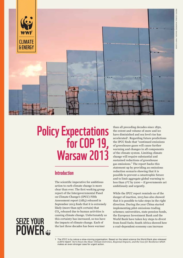 WWF: Policy Expectations for COP 19 Warsaw | PDF