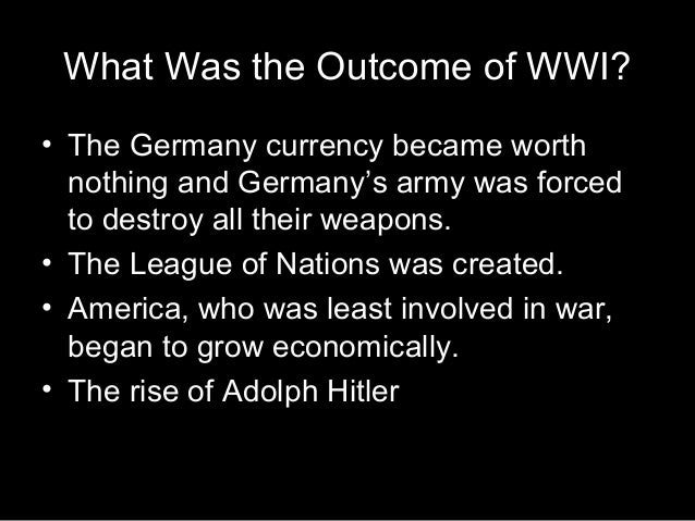 wwi outcome of world war 1