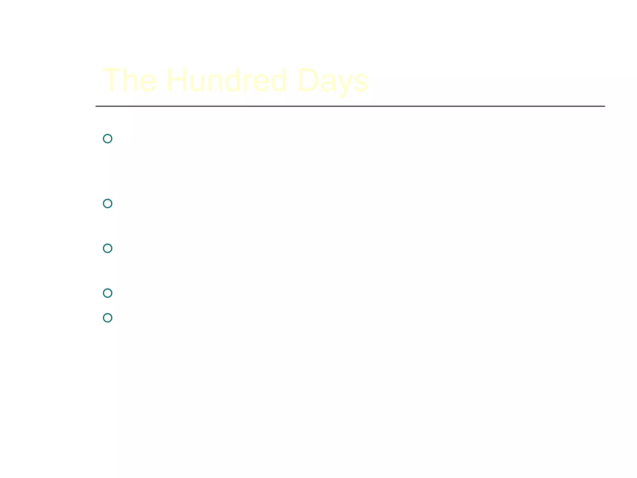 The Hundred Days
 By early 1918 Russia had made peace leaving
Germany with just the Western front to worry
about
 The US had entered the war in 1917 but still
needed time to train
 Germans tried one last massive offensive and by
summer of 1918 made it within 75 km of Paris
 However, they had overextended themselves.
 In the next 100 days, with Canadians playing a
huge part, the allies drove them back until they
surrendered
 