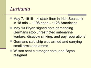 WWI and the aftermath