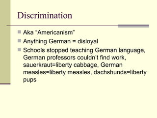 WWI and the aftermath