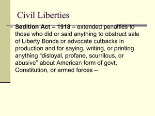 WWI and the aftermath