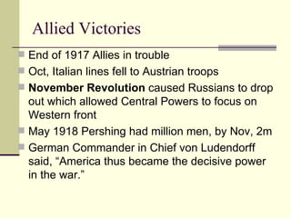 WWI and the aftermath