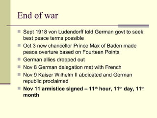 WWI and the aftermath