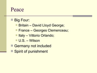 WWI and the aftermath