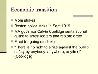 WWI and the aftermath