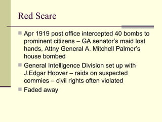 WWI and the aftermath